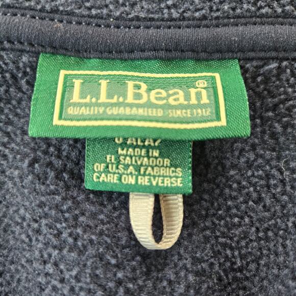 LL Bean Navy Fleece Vest Size M - Picture 3 of 8
